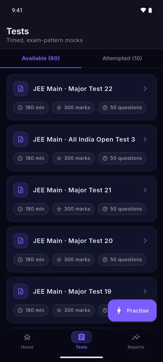 Mantrana Learn: Timed, exam-pattern mock tests